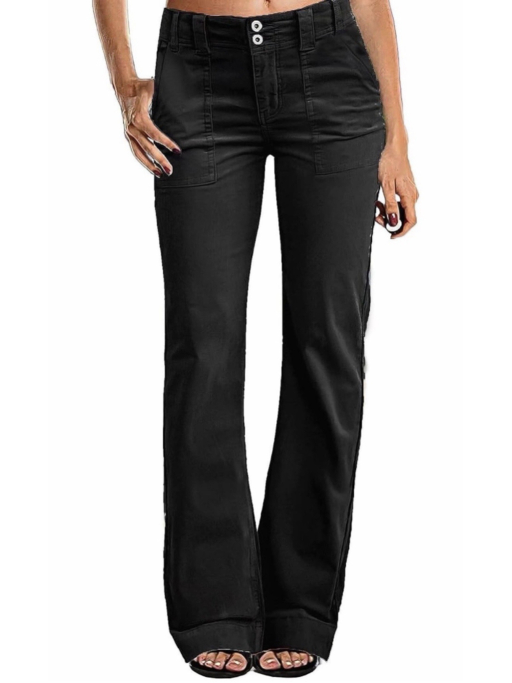 Flamingals Women's Wide Leg Pants for Women Mid Waist Dress M